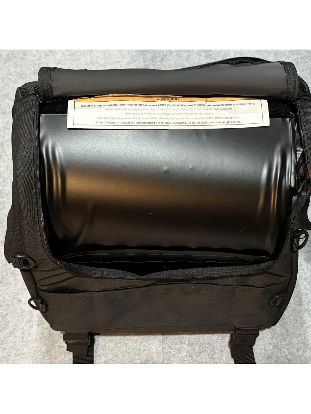 Harley Davidson By SAC Black Motorcycle Sissy Bar Backrest Touring Luggage Bag